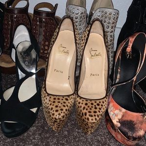 Genuine Christian Louboutin calf-hair cheetah print pumps